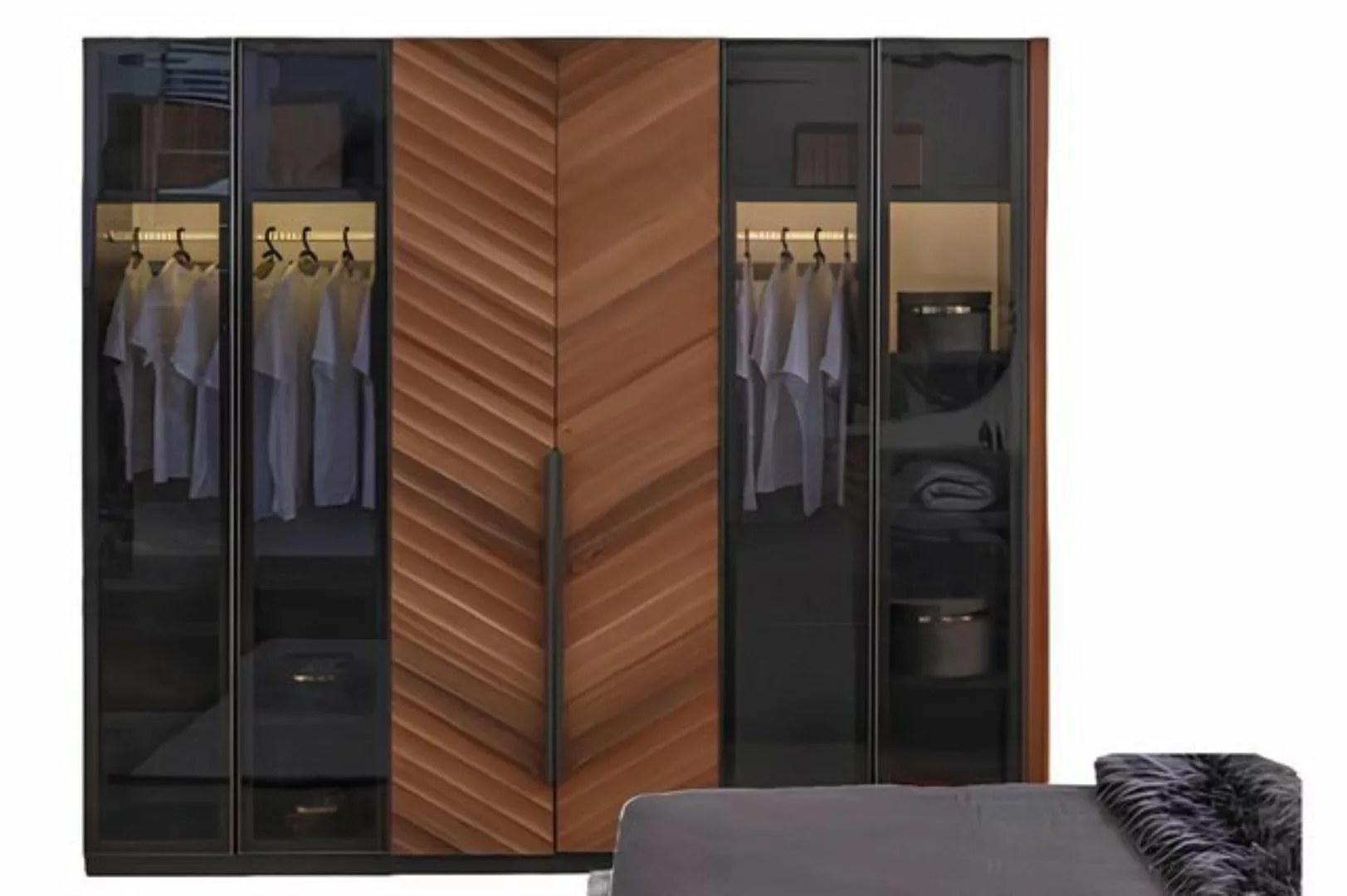 Xlmoebel Kleiderschrank Stilvoller Luxus-Glasschrank für das Schlafzimmer ( günstig online kaufen