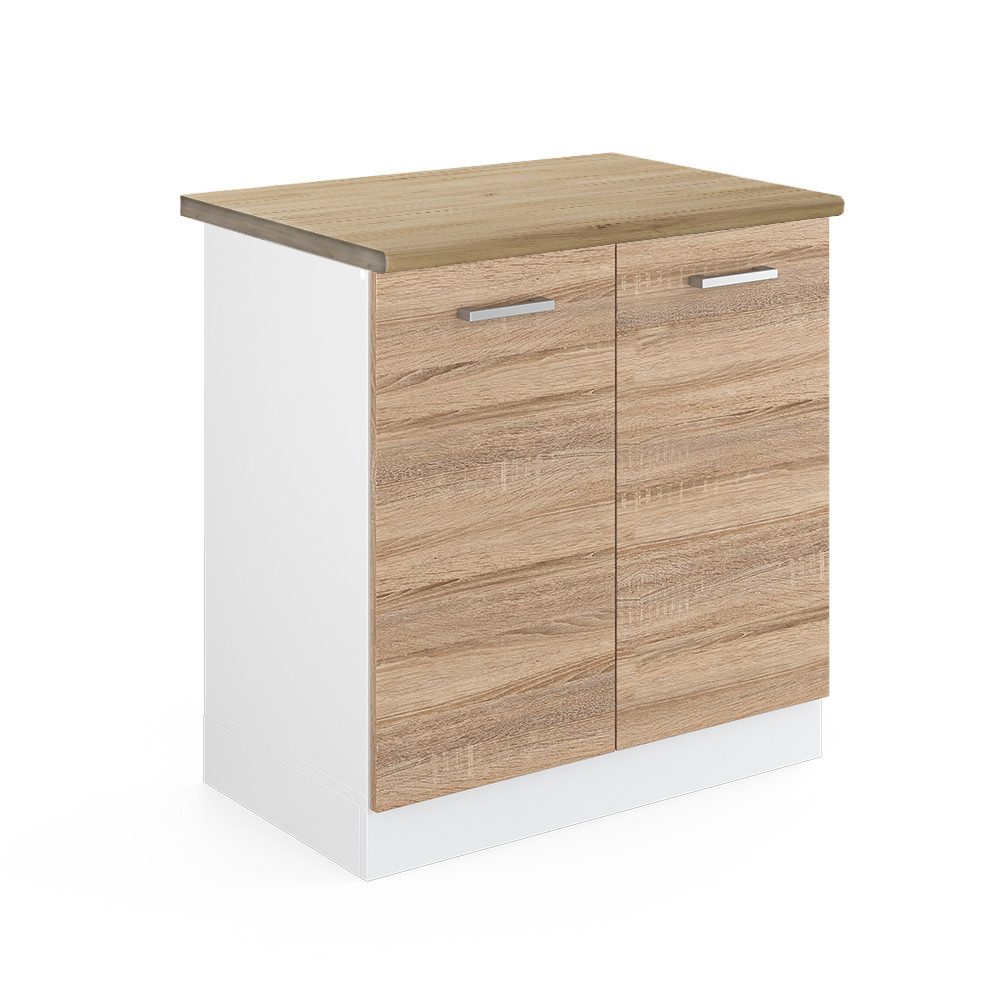 Vicco Spülenunterschrank R-Line, Sonoma/Weiß, 80 cm günstig online kaufen