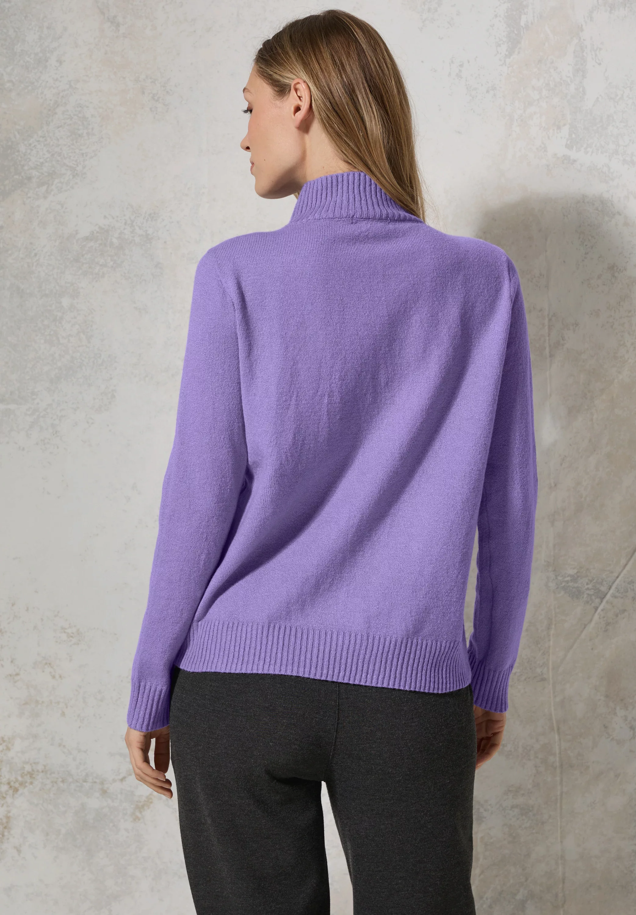 Cecil Strickpullover mit Jaquard-Muster und Stehkragen günstig online kaufen