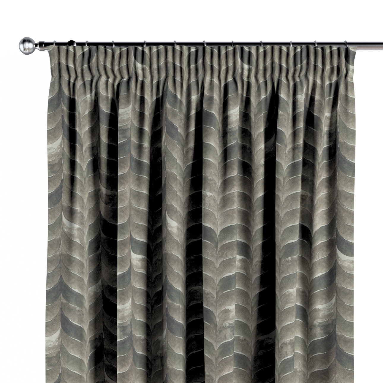 Vorhang mit Kräuselband, grau-braun, Abigail (143-12) günstig online kaufen