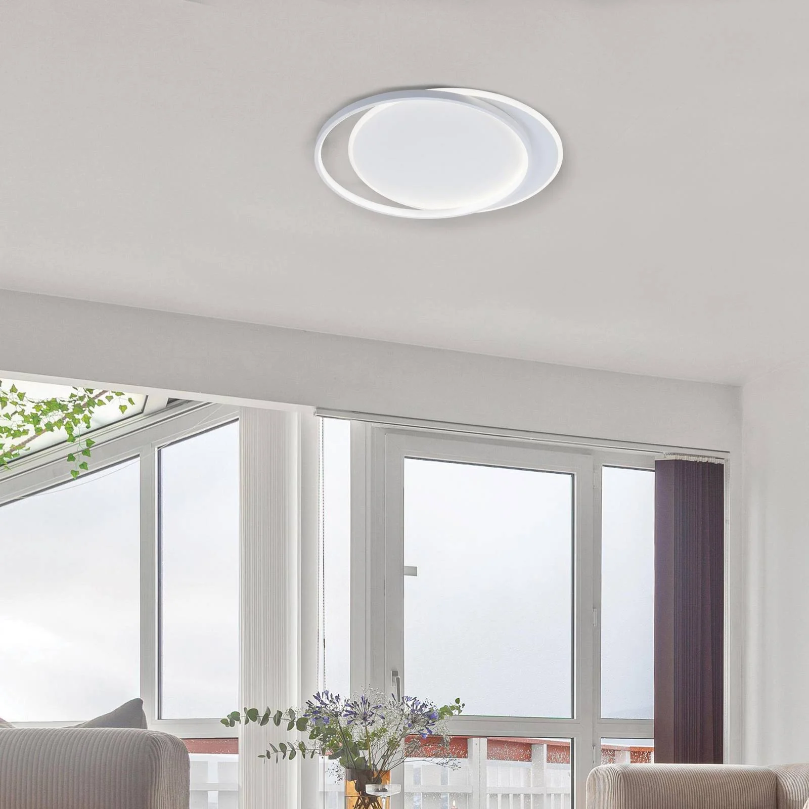 LED-Deckenlampe Evelyn, weiß, Länge 55 cm, Metall günstig online kaufen