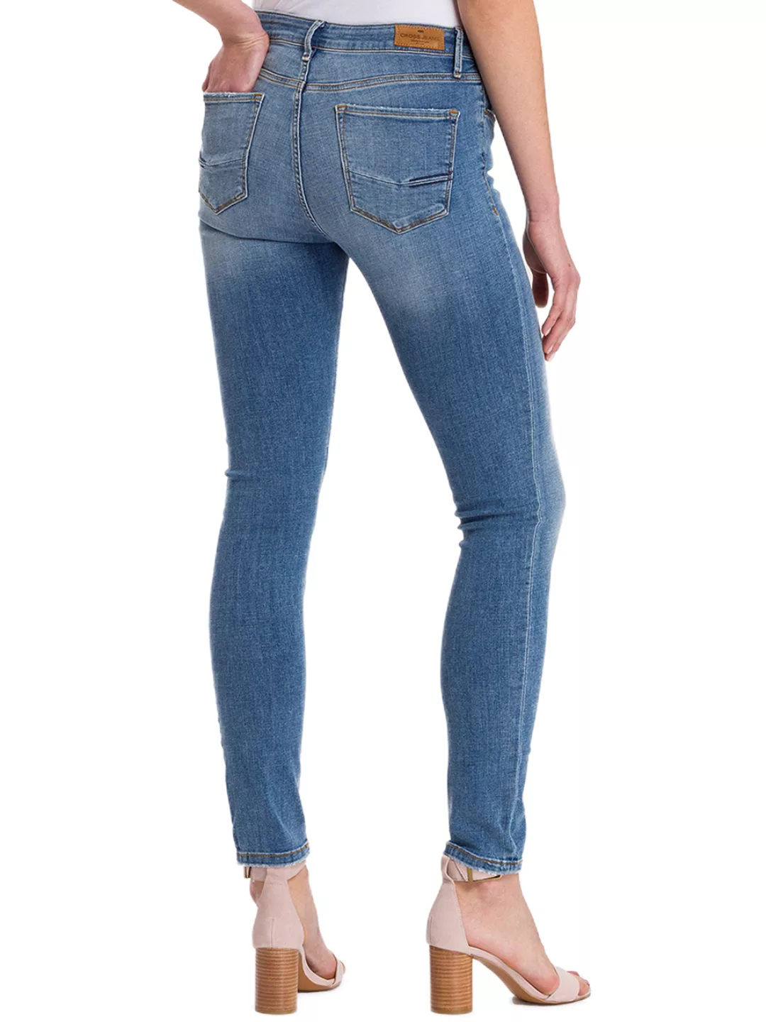 Cross Jeans Damen Jeans Alan - Skinny Fit - Blau - Mid Blue Used günstig online kaufen