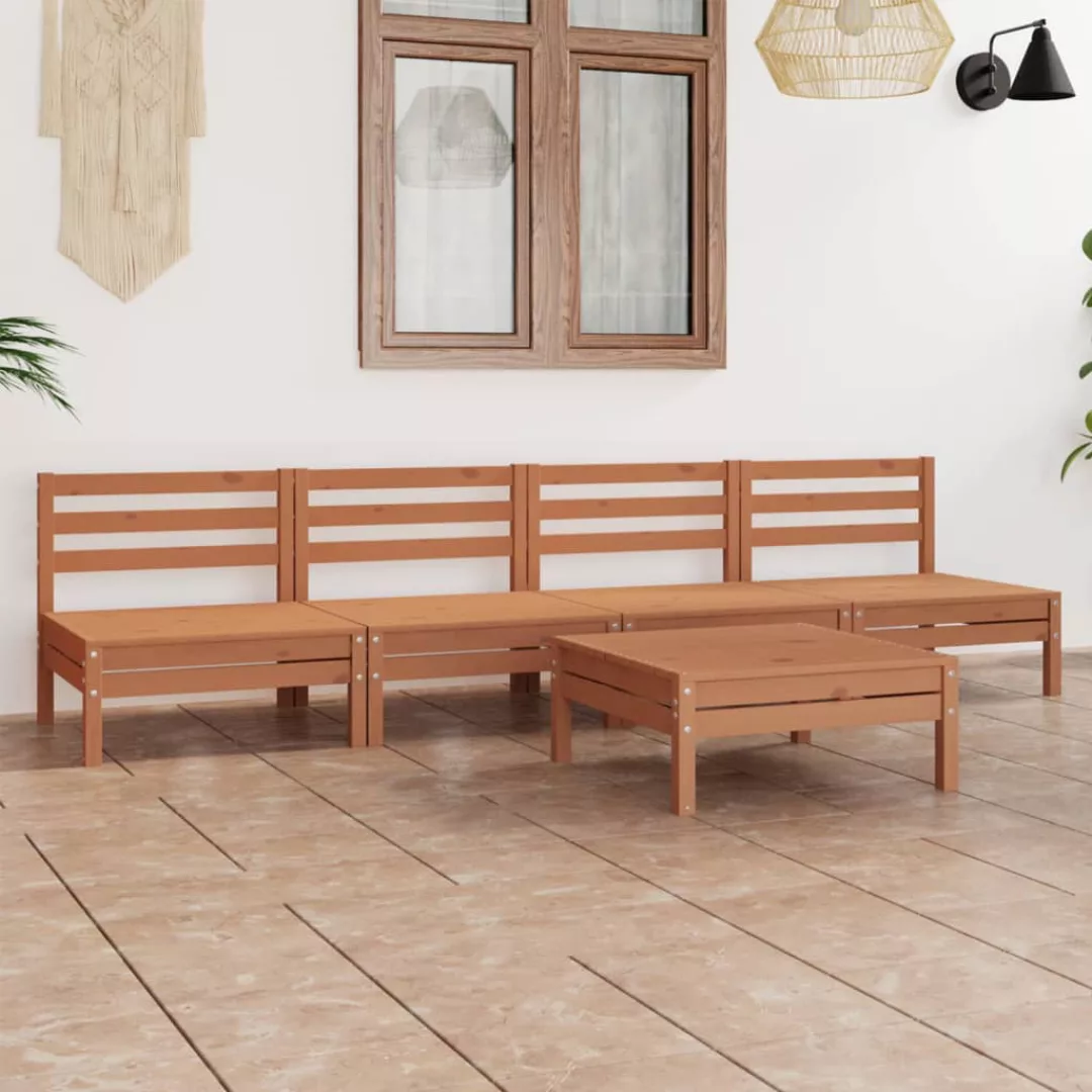 5-tlg. Garten-lounge-set Honigbraun Massivholz Kiefer günstig online kaufen