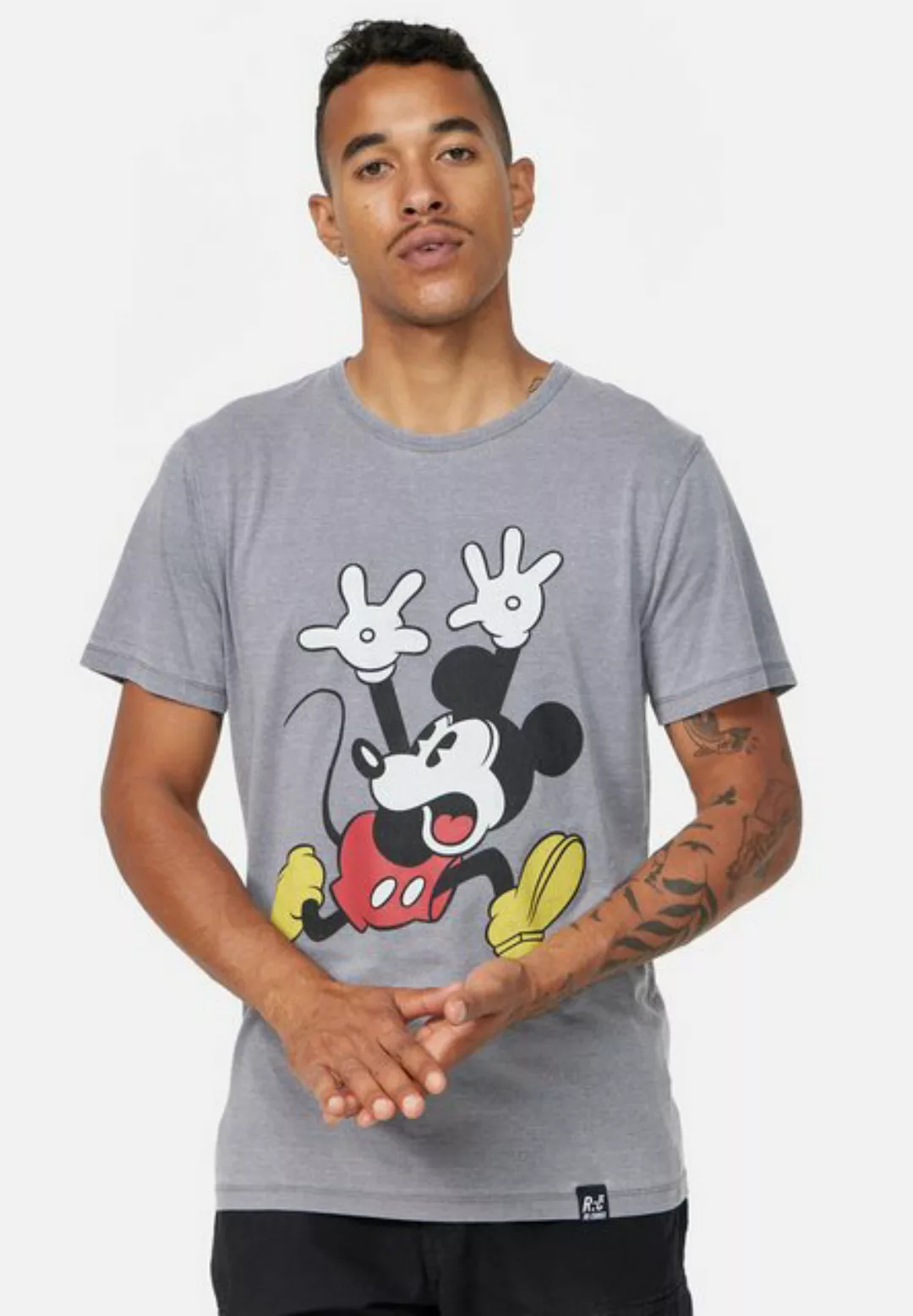 Recovered T-Shirt Disney Mickey Mouse Panic GOTS zertifizierte Bio-Baumwoll günstig online kaufen