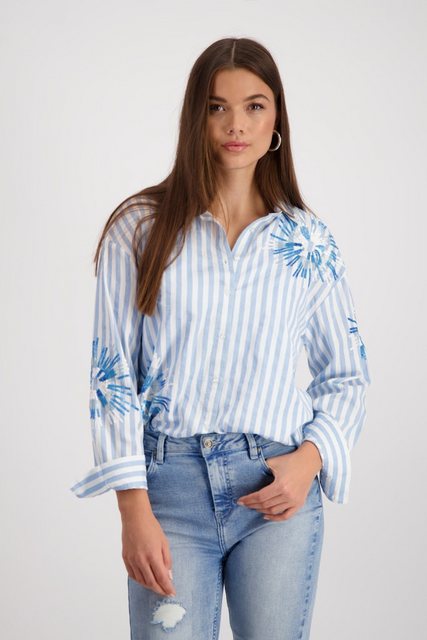 Monari Blusenshirt Gestreifte Bluse mit Pailletten spring water Ringel günstig online kaufen