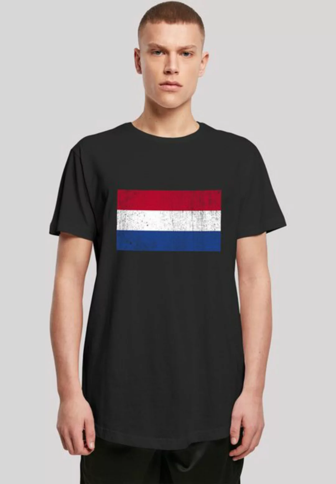 F4NT4STIC T-Shirt Netherlands NIederlande Holland Flagge distressed Print günstig online kaufen