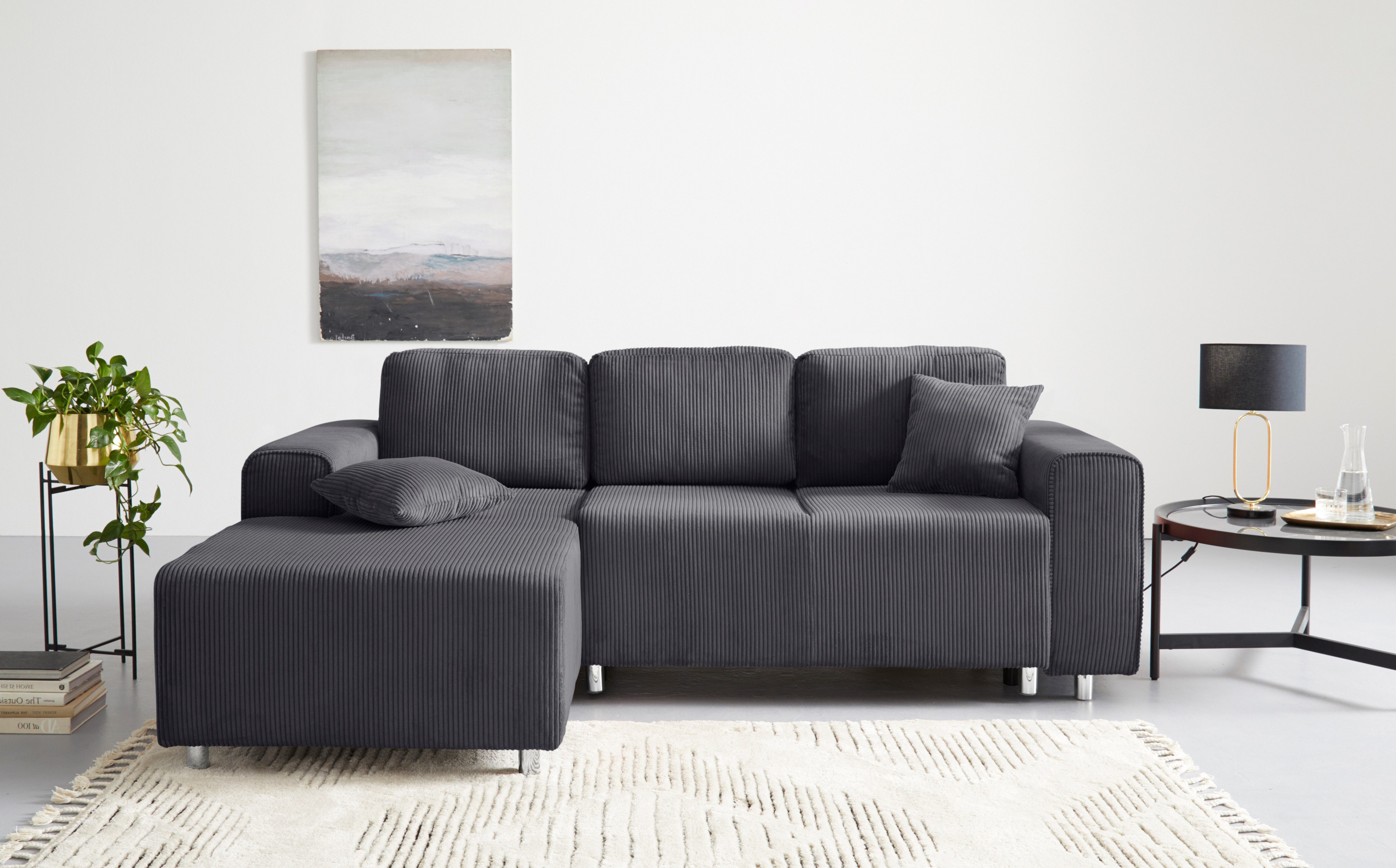 Home affaire Ecksofa "Györ", L-Form, wahlweise mit Bettfunktion und Bettkas günstig online kaufen