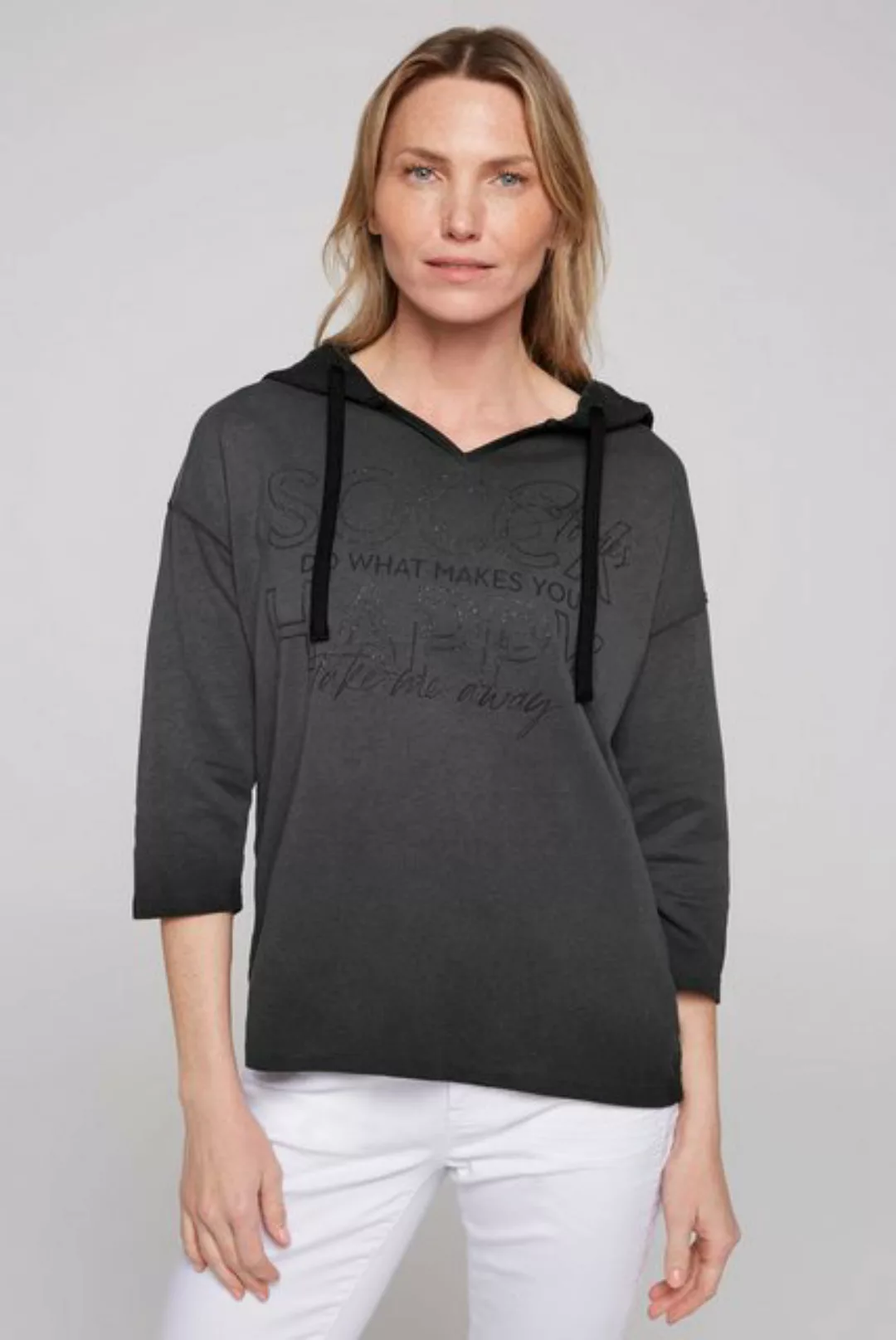 SOCCX Kapuzensweatshirt mit Schlitzen am Saumbündchen günstig online kaufen