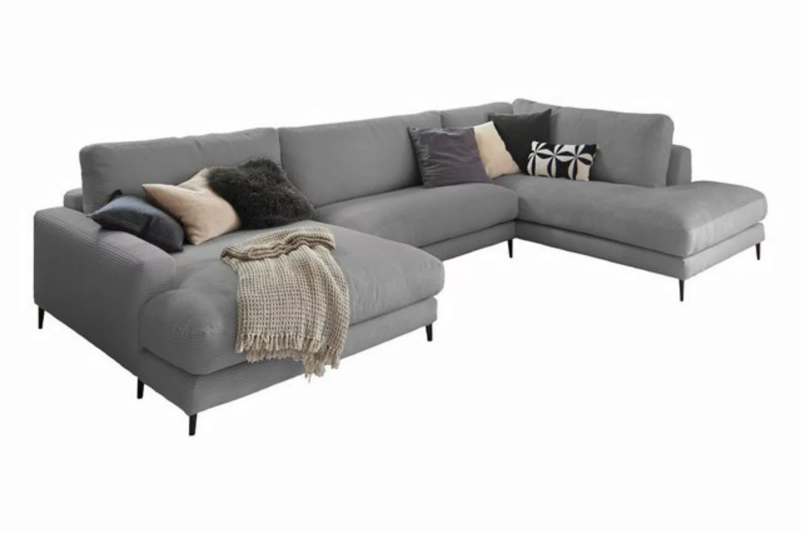 KAWOLA Wohnlandschaft CARA, Sofa U-Form Cord, Longchair rechts od. links, v günstig online kaufen