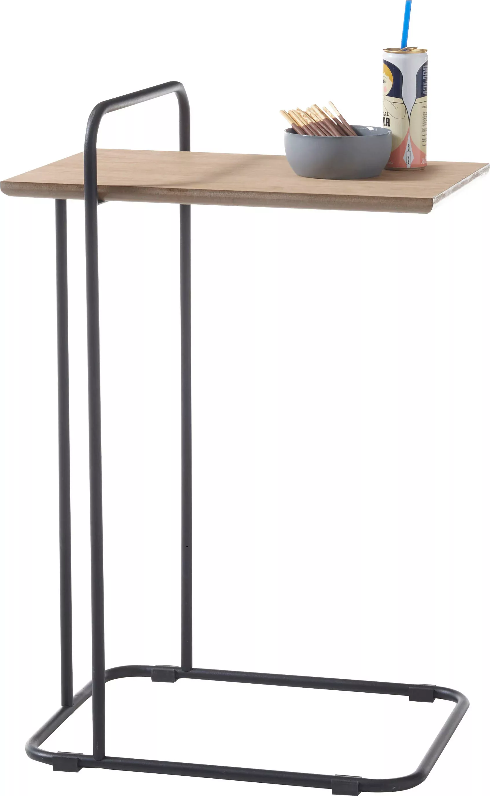MCA furniture Beistelltisch "Eusta", Tisch Eiche furniert, Gestell Schwarz günstig online kaufen