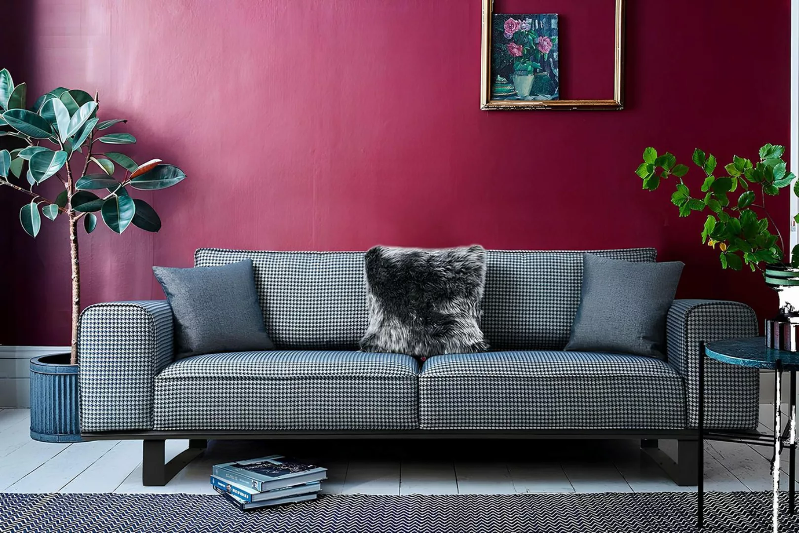 Xlmoebel Sofa Designersofa in Grau für luxuriöses Wohnzimmer - 3-Sitzer Tex günstig online kaufen