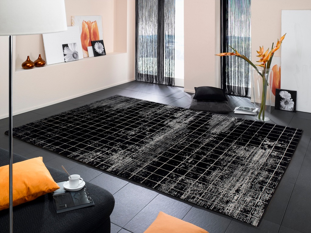WK WOHNEN Teppich »BLACKLINE QUADRO«, rechteckig, fein eingefasst, sowie sp günstig online kaufen