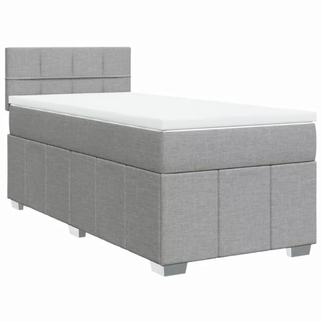 vidaXL Boxspringbett, Boxspringbett mit Matratze Hellgrau 80x200 cm Stoff günstig online kaufen