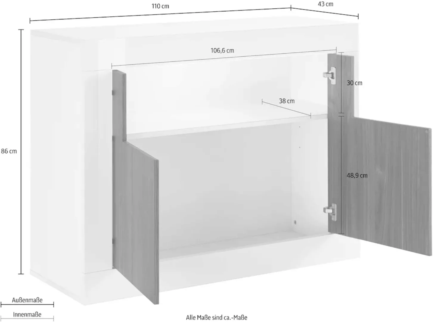 INOSIGN Sideboard "Urbino", Breite 110 cm günstig online kaufen