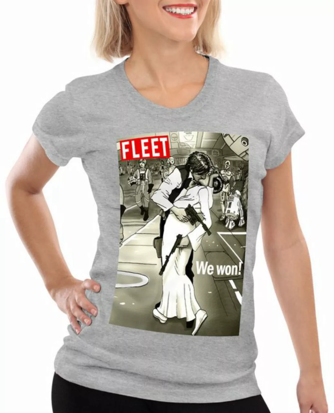 style3 T-Shirt We won han leia vintage kiss rebellen star krieg wars der st günstig online kaufen