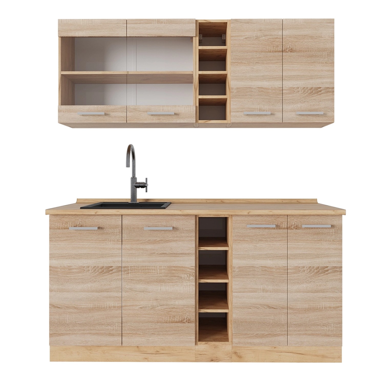 Vicco Küchenzeile R-Line, Sonoma/Goldkraft Eiche, 160 günstig online kaufen