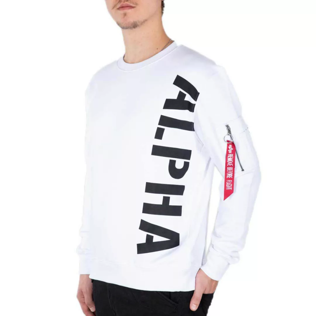 Alpha Industries Side Print Sweatshirt XL White günstig online kaufen