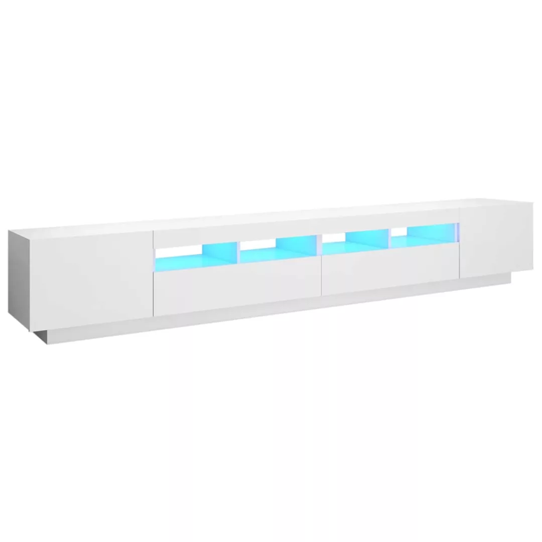 Tv-schrank Mit Led-leuchten Weiß 260x35x40 Cm günstig online kaufen