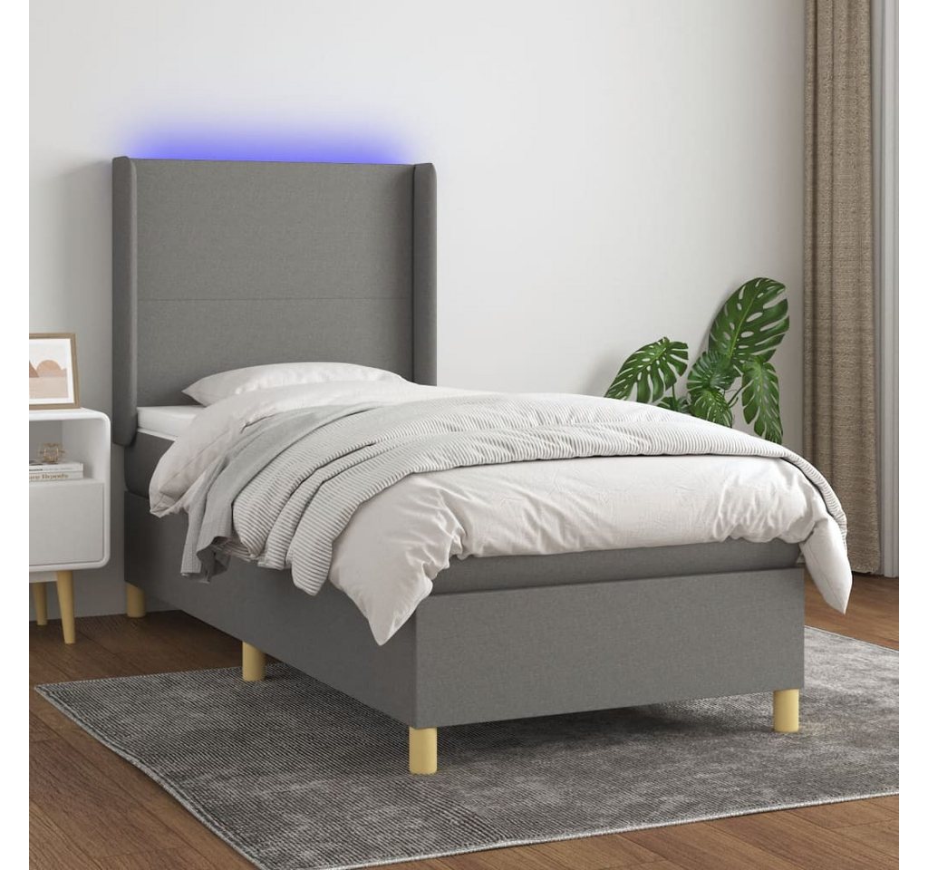 vidaXL Boxspringbett Bett Boxspringbett mit Matratze und LED Stoff (90 x 20 günstig online kaufen