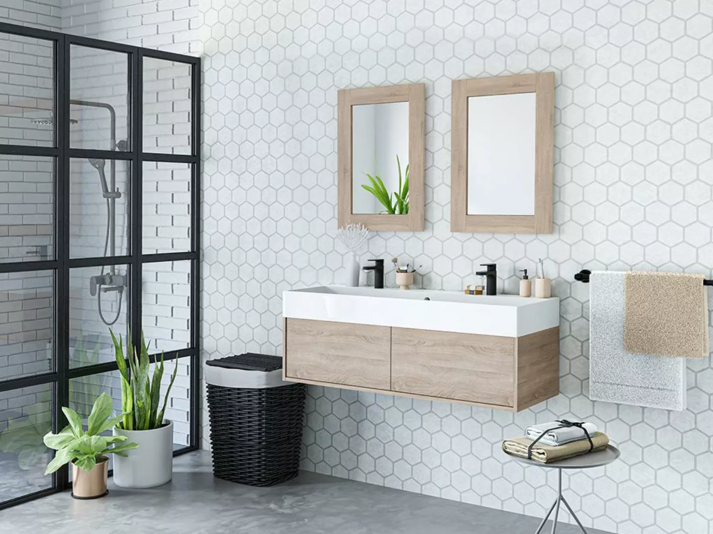 Badezimmerspiegel für Set - 70 x 50 cm - ALANA günstig online kaufen