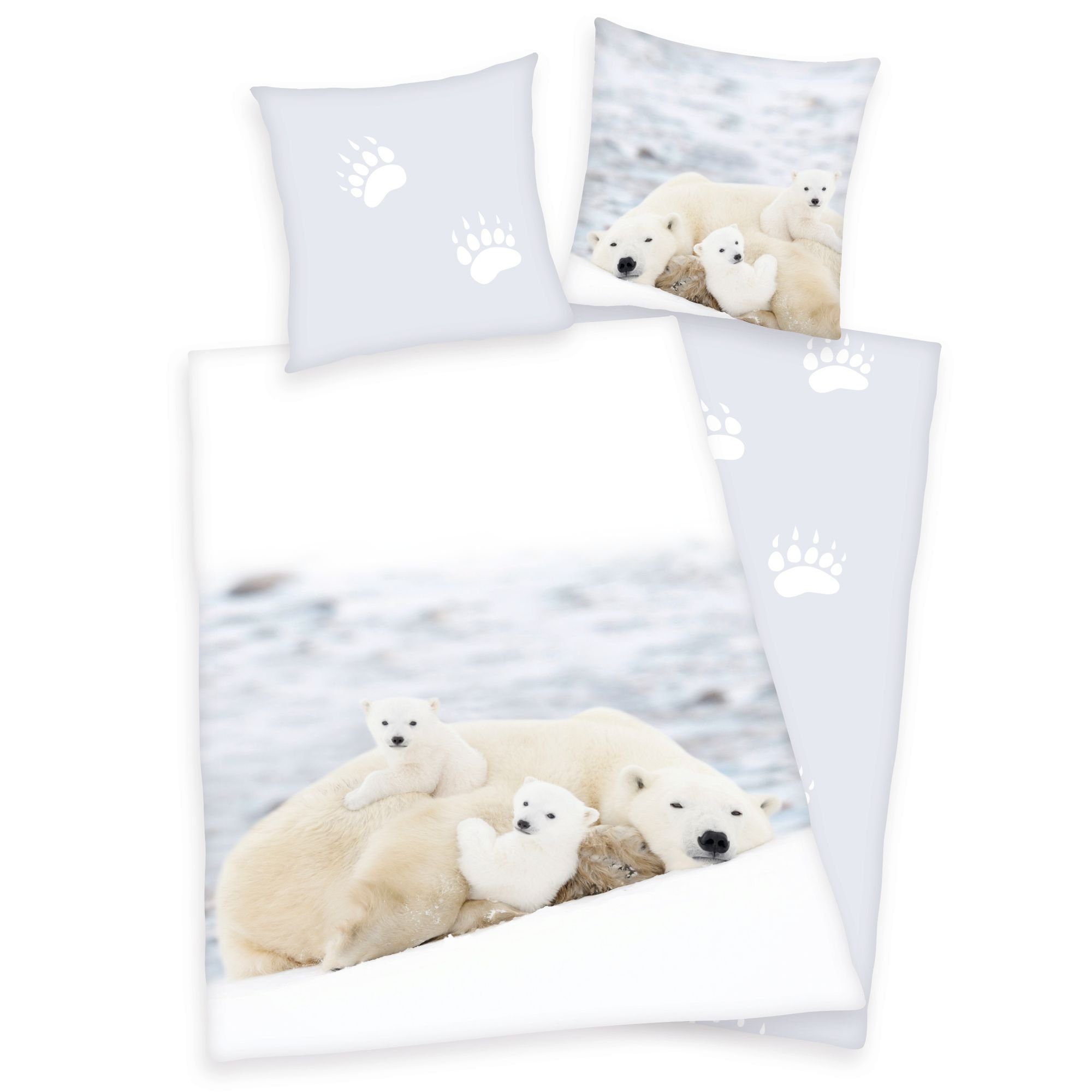 Herding Kinderbettwäsche Bettwäsche Set mit Eisbär günstig online kaufen