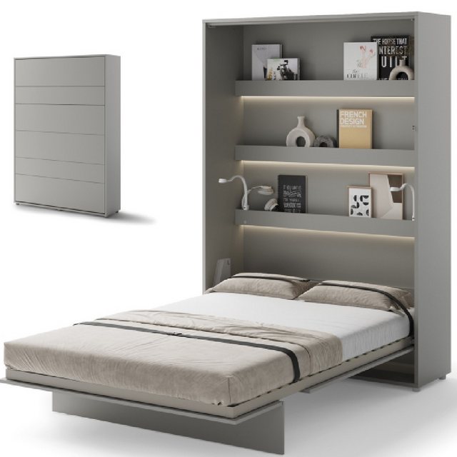 yourhouse24 Schrankbett Bed Concept Wandklappbett Vertikal Gästebett Grau 9 günstig online kaufen