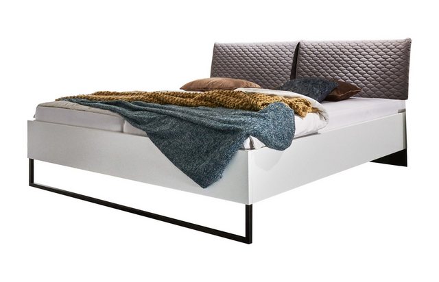 Wimex Bett in Weiß mit Absetzungen in Graphit (B/H/T: 170x101x210 cm) günstig online kaufen