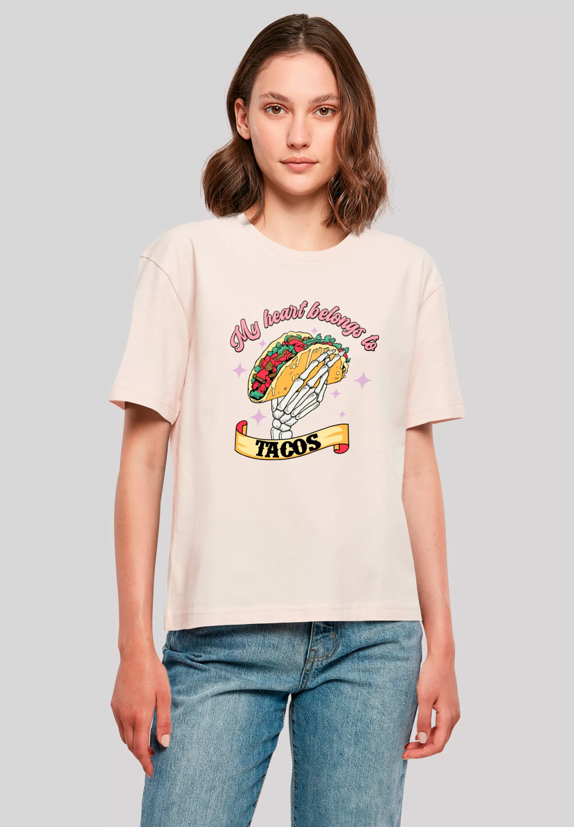 F4NT4STIC T-Shirt "Anti Valentinstag My Herz belongs to tacos", Premium Qua günstig online kaufen