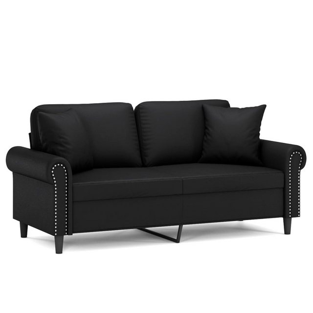 vidaXL Sofa 2-Sitzer-Sofa mit Zierkissen Schwarz 140 cm Kunstleder günstig online kaufen