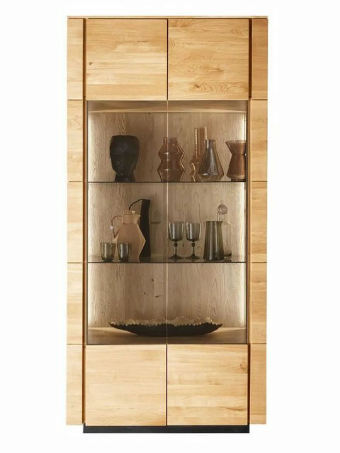 Casamia Vitrine Vitrine Glasvitrine Massivholz B99 H207 T42 cm Aversa Wilde günstig online kaufen