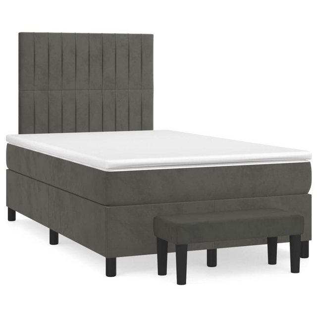 vidaXL Boxspringbett Boxspringbett mit Matratze und Fusshocker Samt (120 x günstig online kaufen