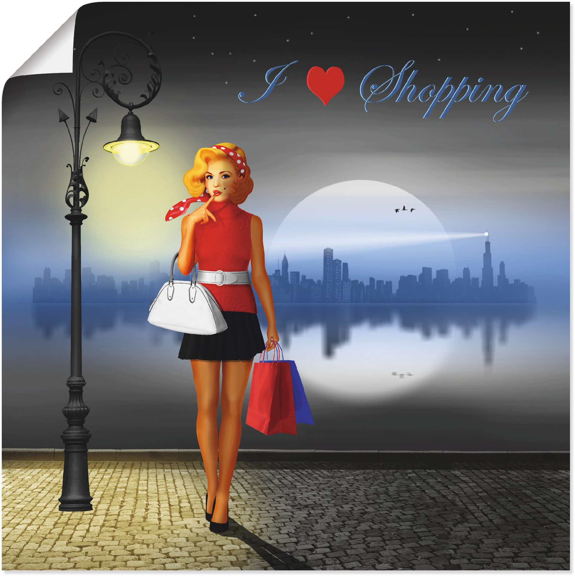 Artland Wandbild "Ich liebe Einkaufen", Mode, (1 St.), als Alubild, Outdoor günstig online kaufen