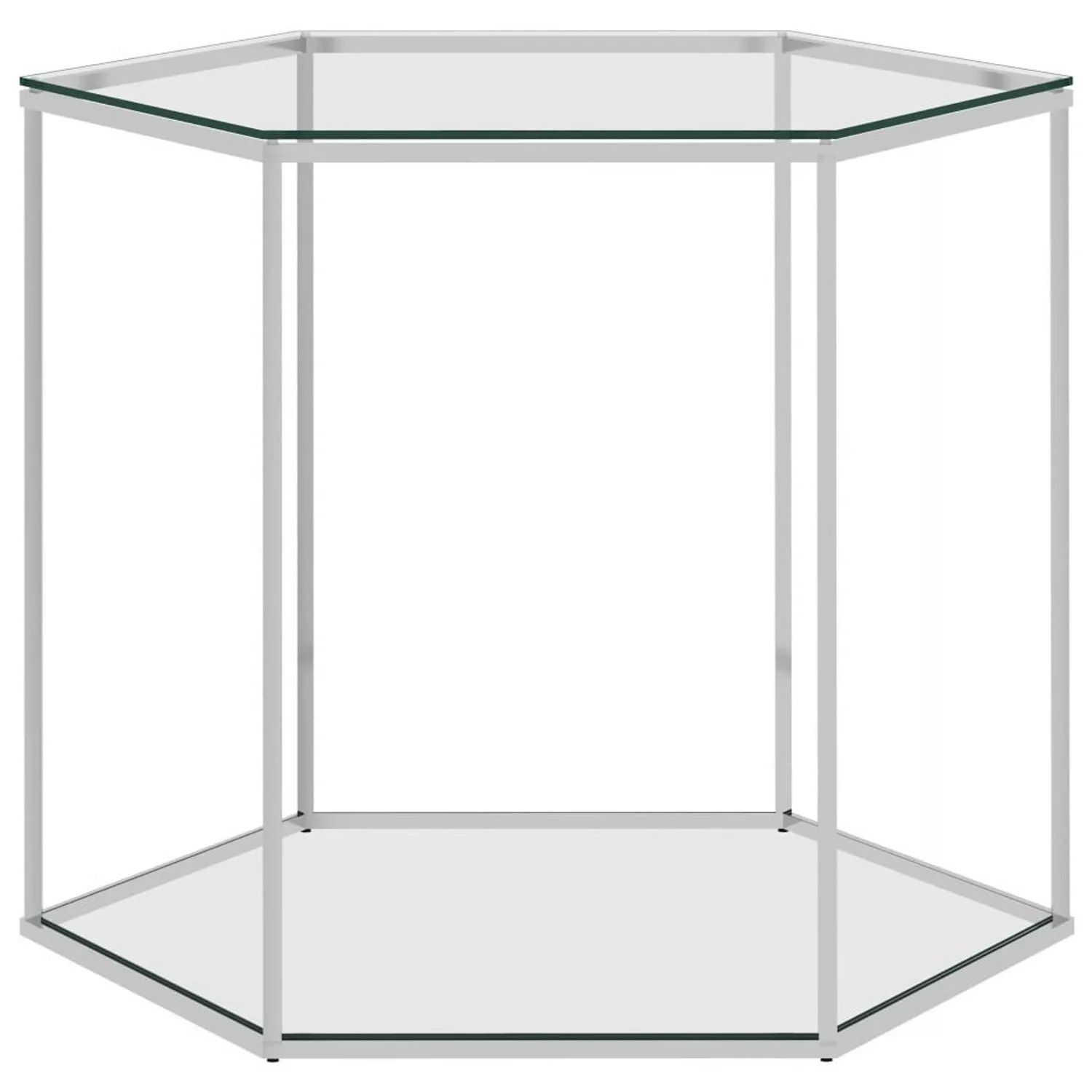 Couchtisch Silbern 60x53x50 Cm Edelstahl Und Glas günstig online kaufen