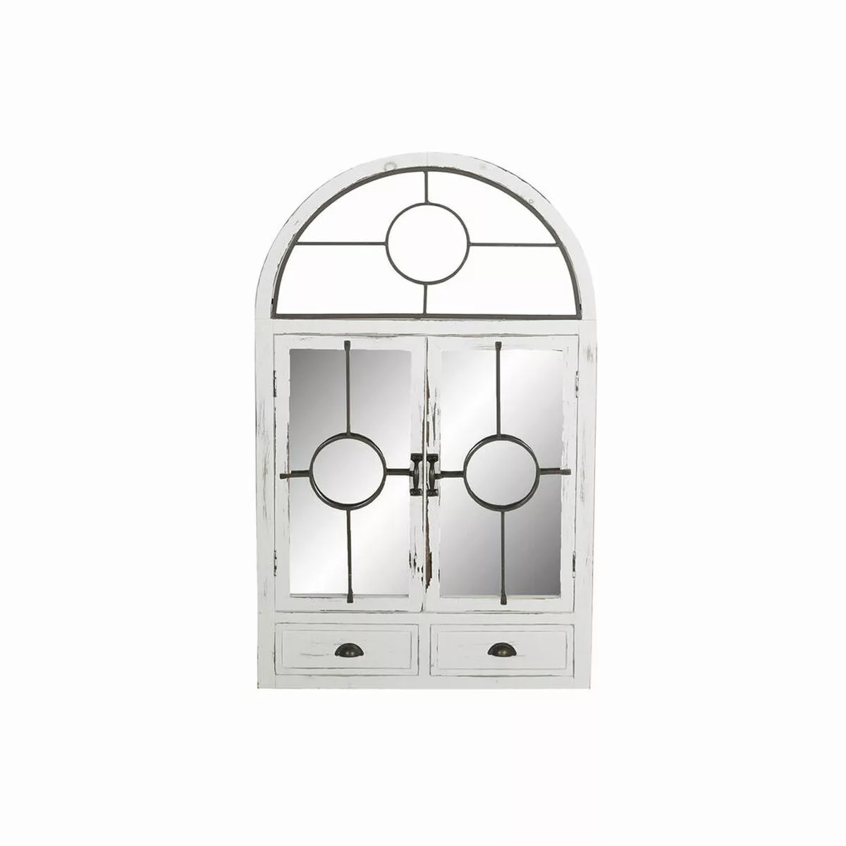 Wandspiegel Dkd Home Decor Spiegel Schwarz Metall Holz Fenster Weiß (56 X 3 günstig online kaufen