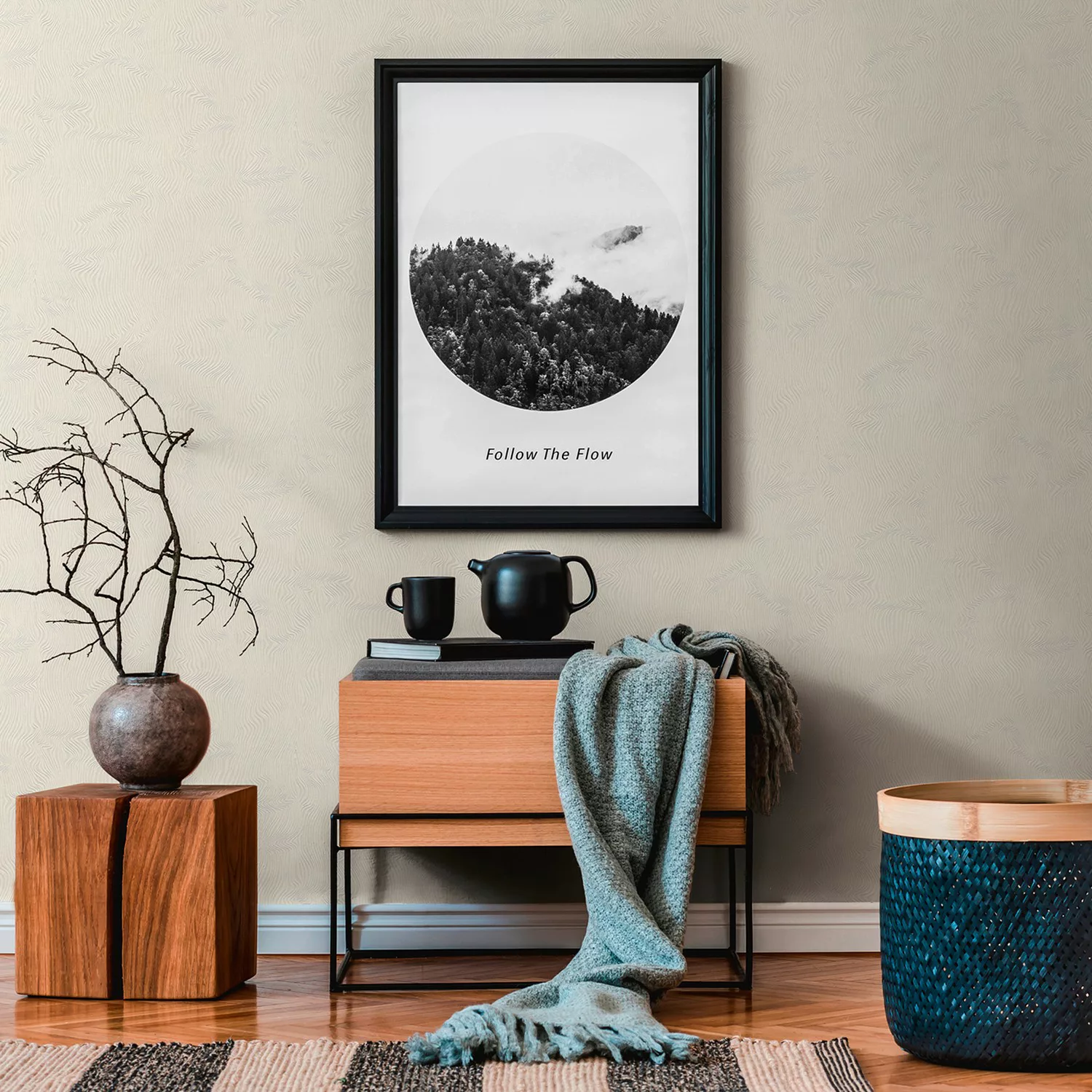 Bricoflor Schwarze Tapete ausgefallen Moderne Streifentapete mit Wellenmust günstig online kaufen