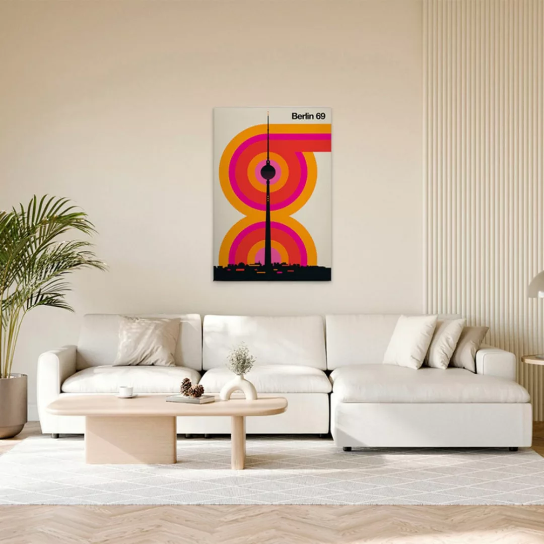 A.S. Création Leinwandbild "Berlin69 - Wandbild Creme Schwarz Orange Keilra günstig online kaufen