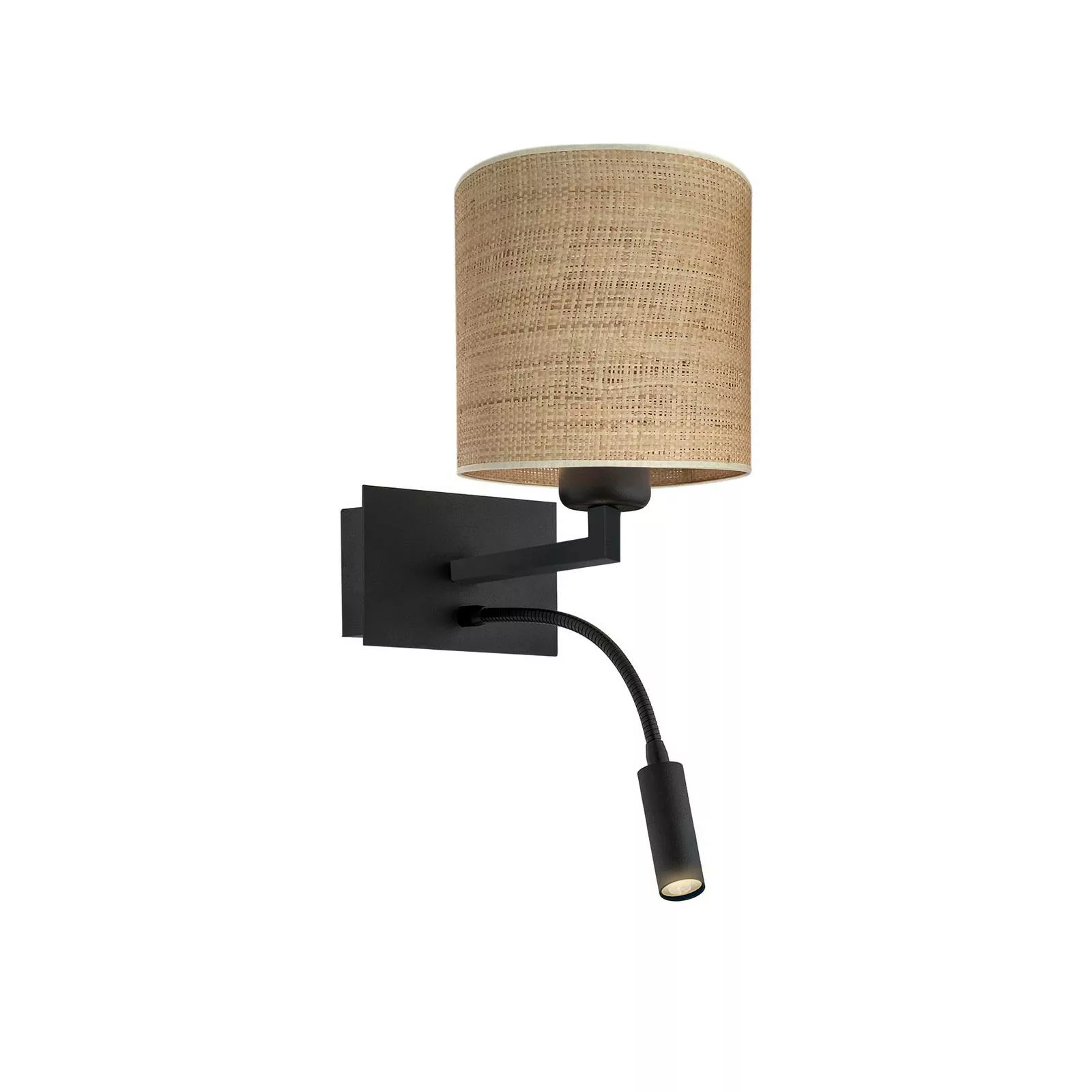 Wandlampe Harry, rund, schwarz/Jute hell günstig online kaufen