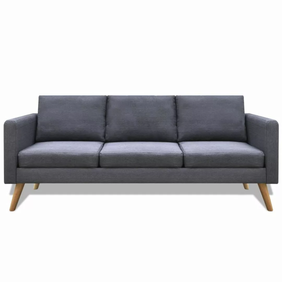 vidaXL Sofa Sofa 3-Sitzer Stoff Dunkelgrau günstig online kaufen