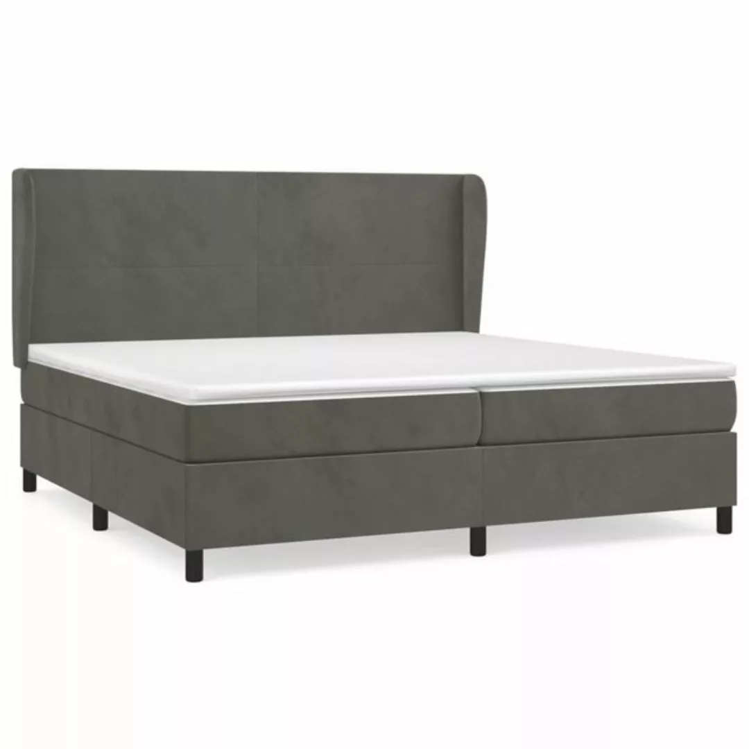 furnicato Bett Boxspringbett mit Matratze Dunkelgrau 200x200 cm Samt (1-tlg günstig online kaufen