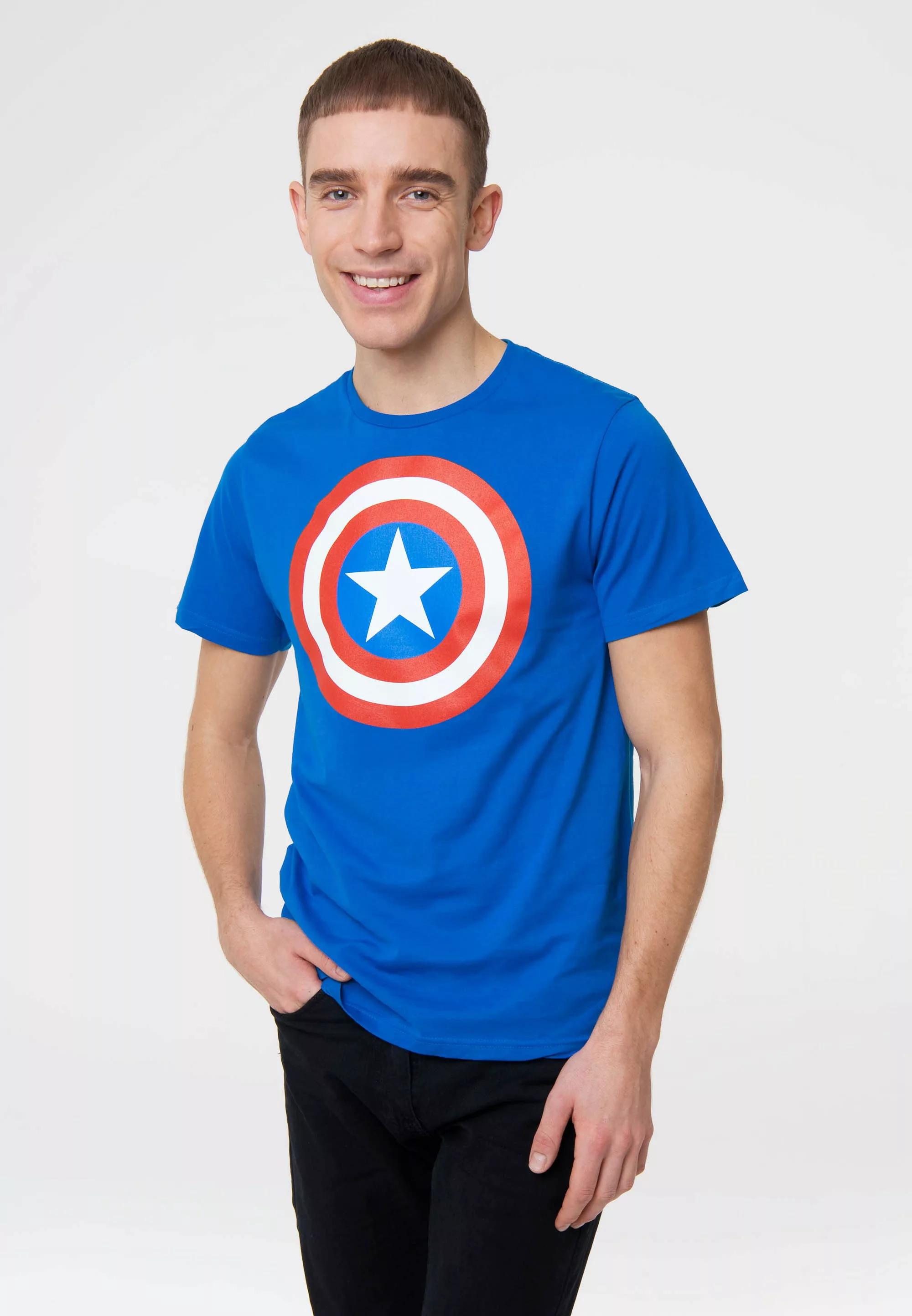 LOGOSHIRT T-Shirt "Captain America", mit Captain America Shield Print günstig online kaufen