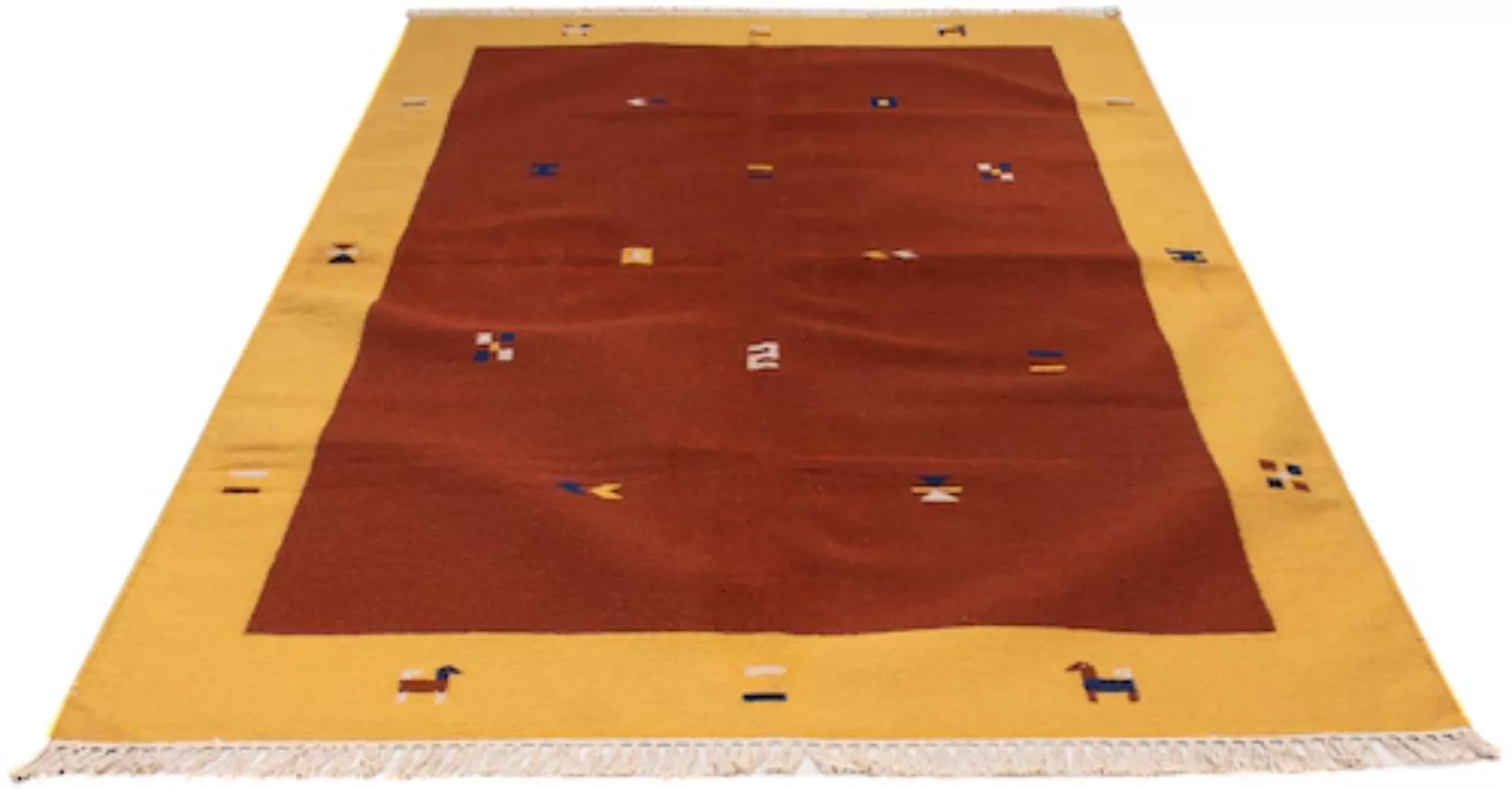 morgenland Wollteppich »Kelim - Trendy - 240 x 170 cm - dunkelrot«, rechtec günstig online kaufen