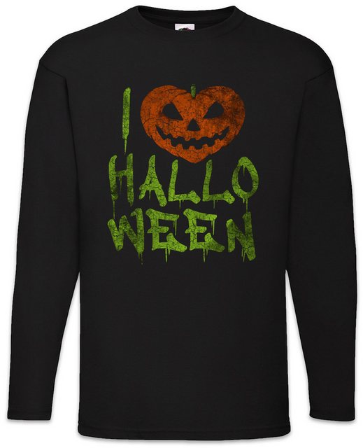 Urban Backwoods Langarmshirt I Love Halloween Langarm T-Shirt Kürbis Gesich günstig online kaufen