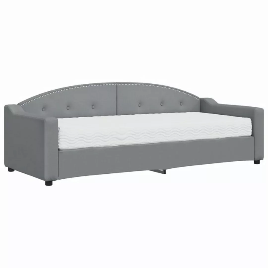 vidaXL Bett Tagesbett mit Matratze Hellgrau 80x200 cm Stoff günstig online kaufen