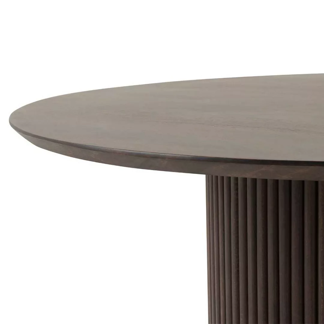 Moderner Esszimmertisch aus Mangobaum Massivholz Walnuss dunkelbraun günstig online kaufen