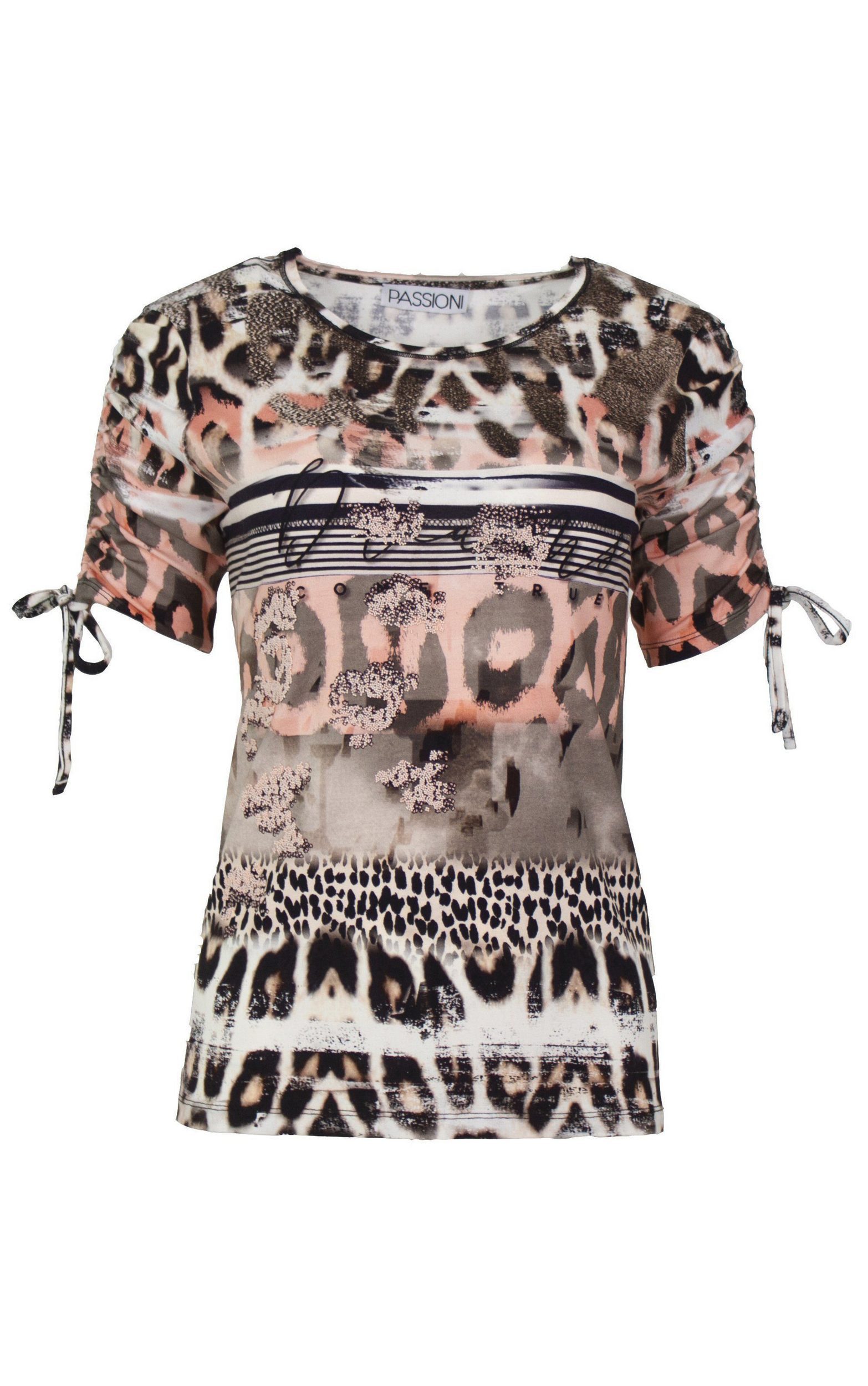 Passioni Print-Shirt T-Shirt mit abstraktem Leo-Print günstig online kaufen