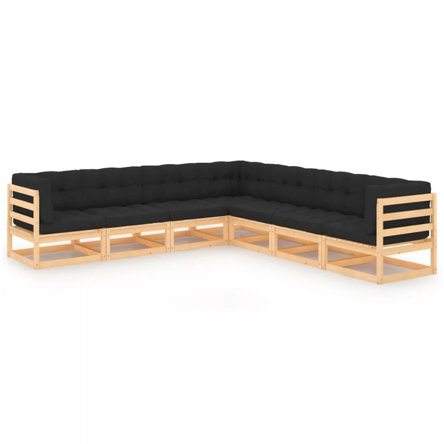 7-tlg. Garten-lounge-set Mit Kissen Massivholz Kiefer günstig online kaufen