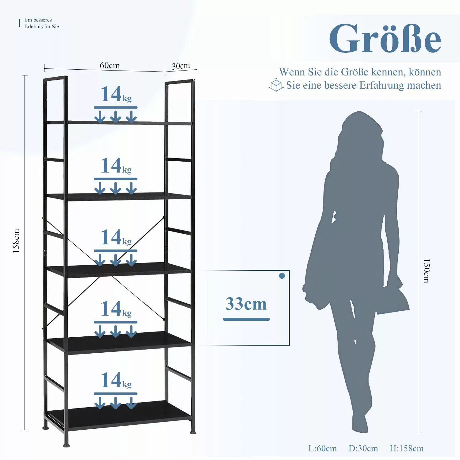 Refined Living Standregal Küchenregal mit 5 günstig online kaufen
