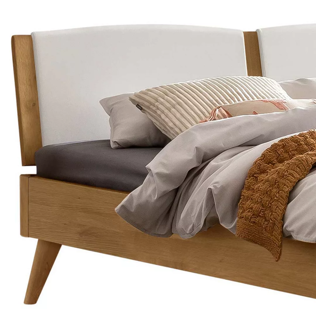 Wildeiche Bett massiv geölt mit Polsterkopfteil 160x200 cm - 180x200 cm günstig online kaufen