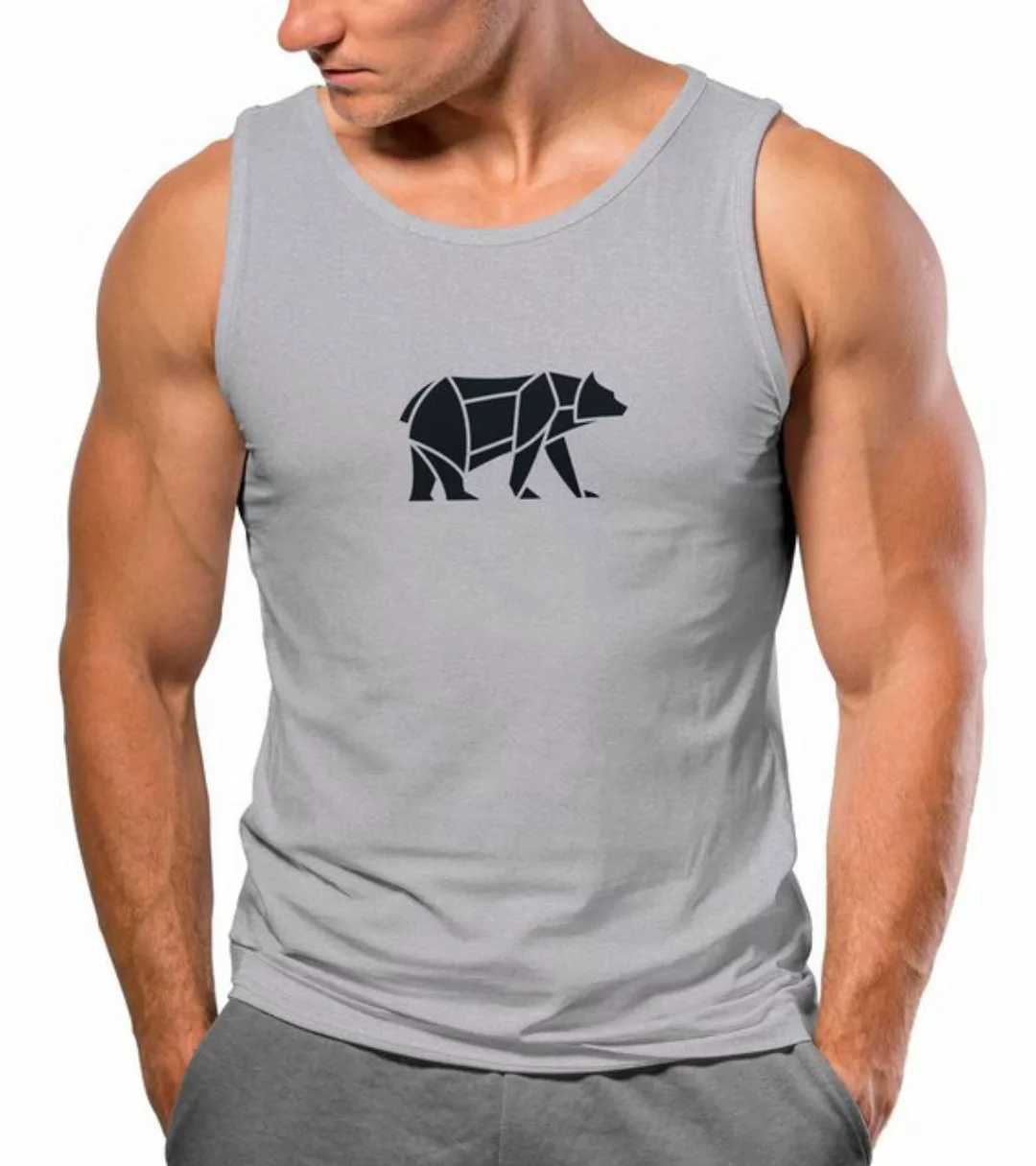 Neverless Tanktop Herren Tank-Top Polygon Design Print Bär Bear Tiermotiv O günstig online kaufen