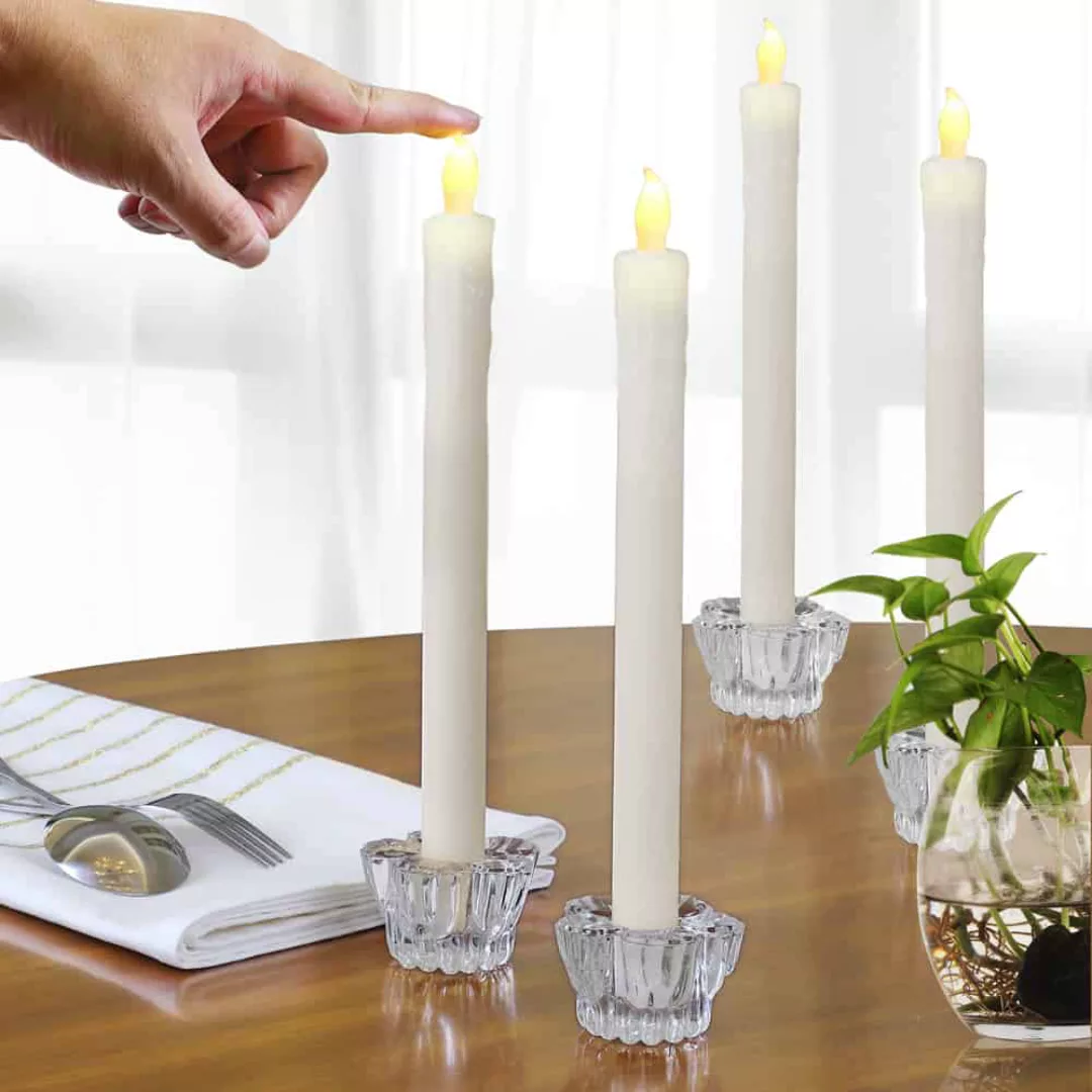 LED Tafelkerzen 8er-Set inkl. Kerzenhalter günstig online kaufen